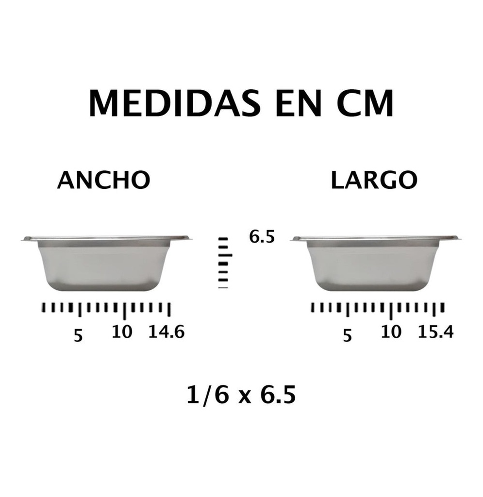 INSERTO ACERO INOXIDABLE 1/6 x 6.5cm NSF - 058-101-034