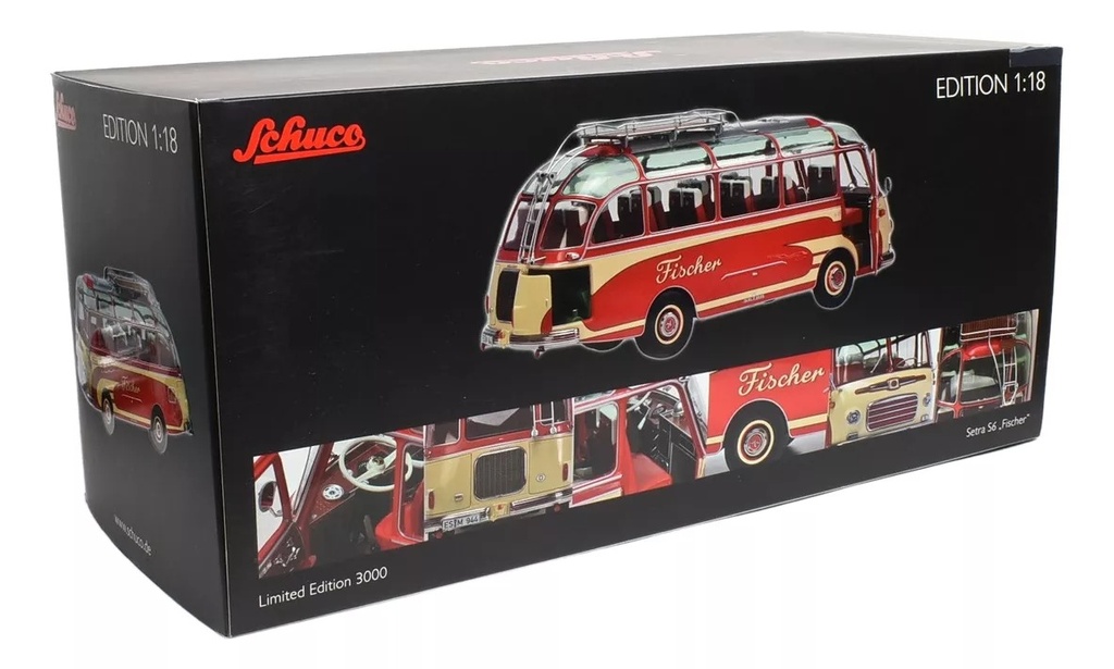 SCHUCO 1:18 MERCEDES BENZ SETRA S6 FISCHER 1956