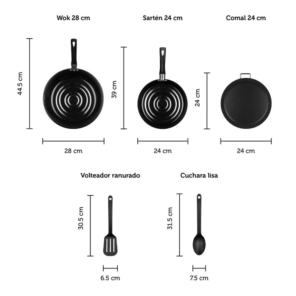 BATERÍA DE COCINA DELEITE DE 5 PIEZAS