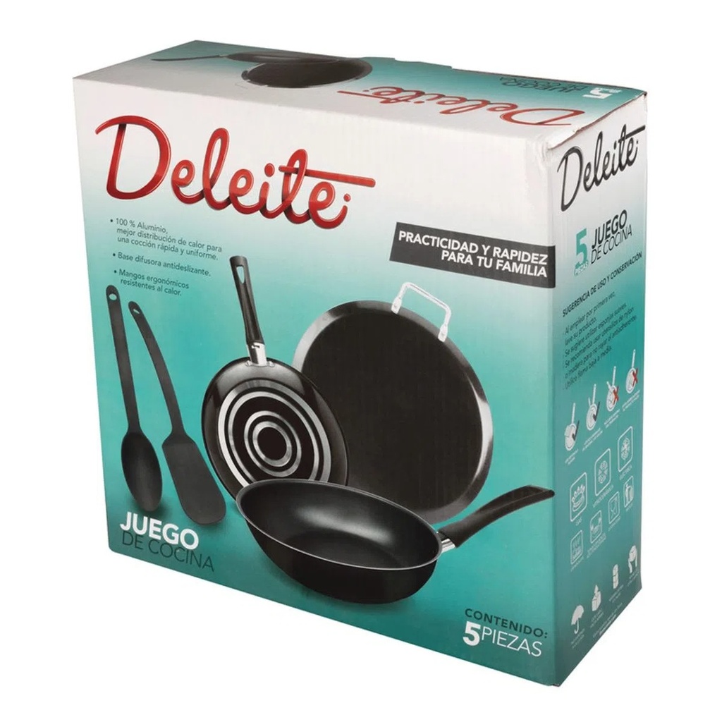 BATERÍA DE COCINA DELEITE DE 5 PIEZAS