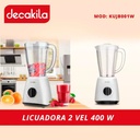 LICUADORA 2 VELOCIDADES CON PULSO PLASTICO 400W DECAKILA - KUJB001W