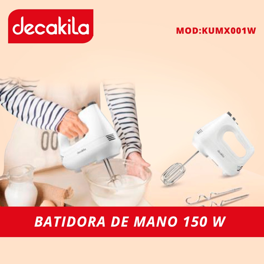 BATIDORA MANUAL 6 VELOCIDADES BLANCA 150W DECAKILA - KUMX001W