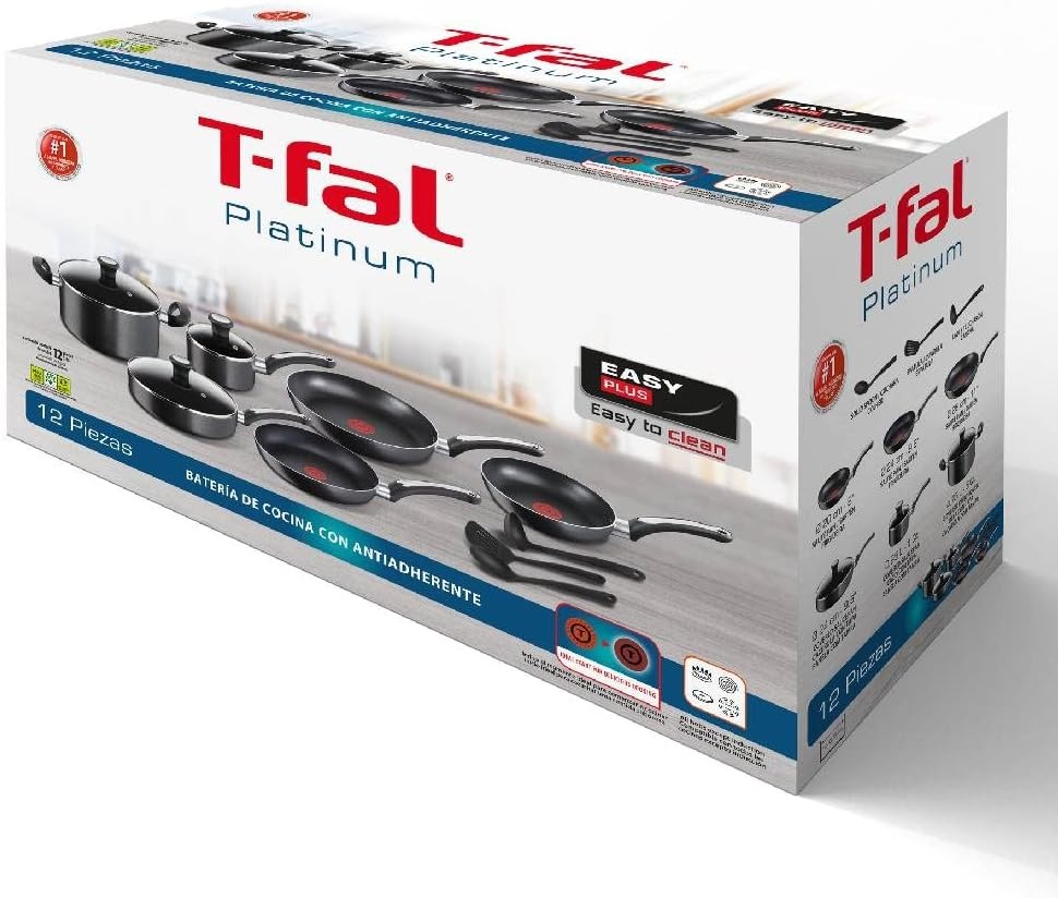 BATERIA NEW PLATINUM NEGRA T-FAL (12 PZAS) #TFB182SC84