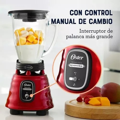 LICUADORA OSTER REVERSIBLE ROJA C/VASO DE VIDRIO #2189431 - BLSTBESTR