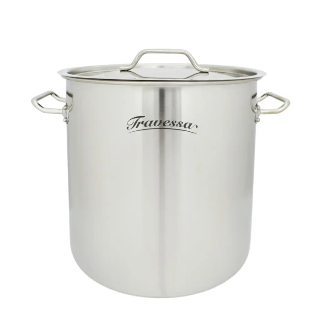 OLLA DE ACERO INOXIDABLE CON DISCO VAPORIZADOR, ESPESOR .8 mm 35 cm / 34 L - 141-301-001