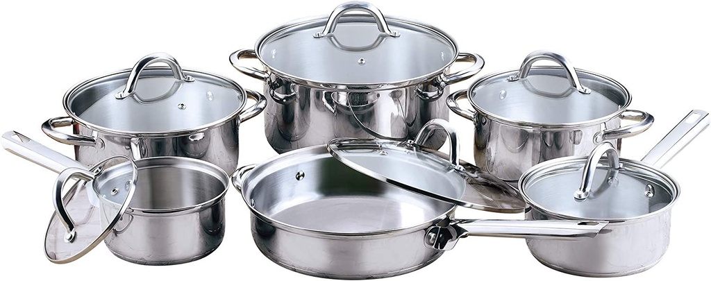 [058801] BATERIA DE 12 PIEZAS DE  ACERO INOXIDABLE