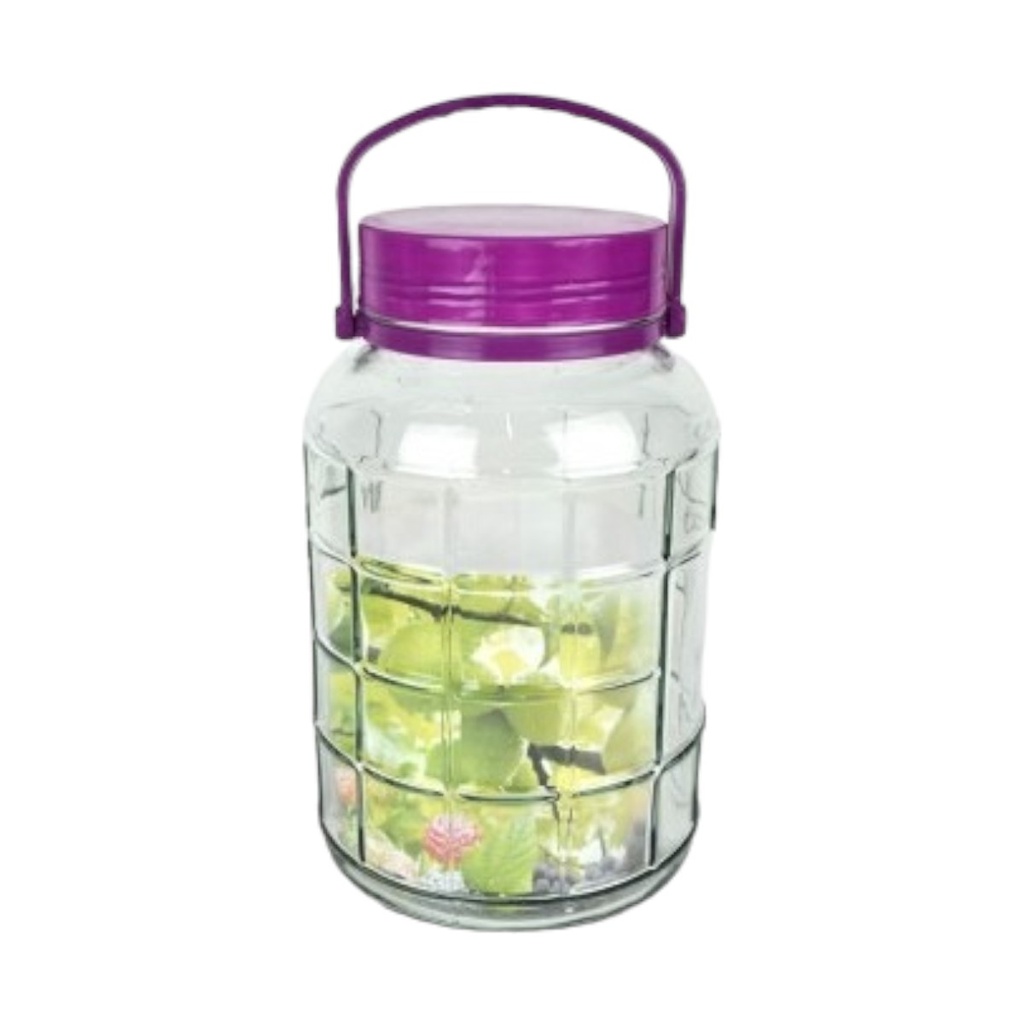 FRASCO REDONDO DE VIDRIO CON ASA DE 5L BH - EP01-05