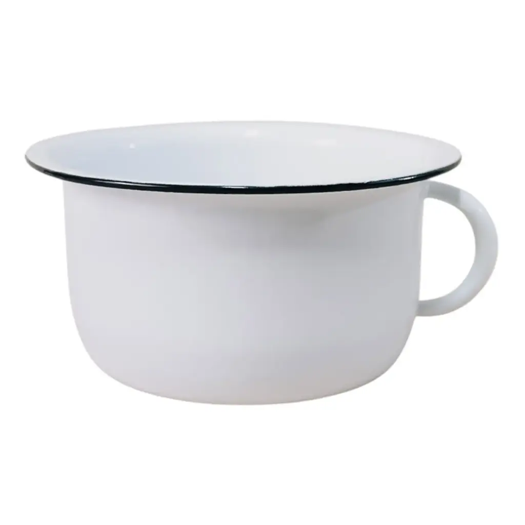 [005079] BISA BACINICA BLANCA CON FILO NEGRO 24 cm / 4.3 L