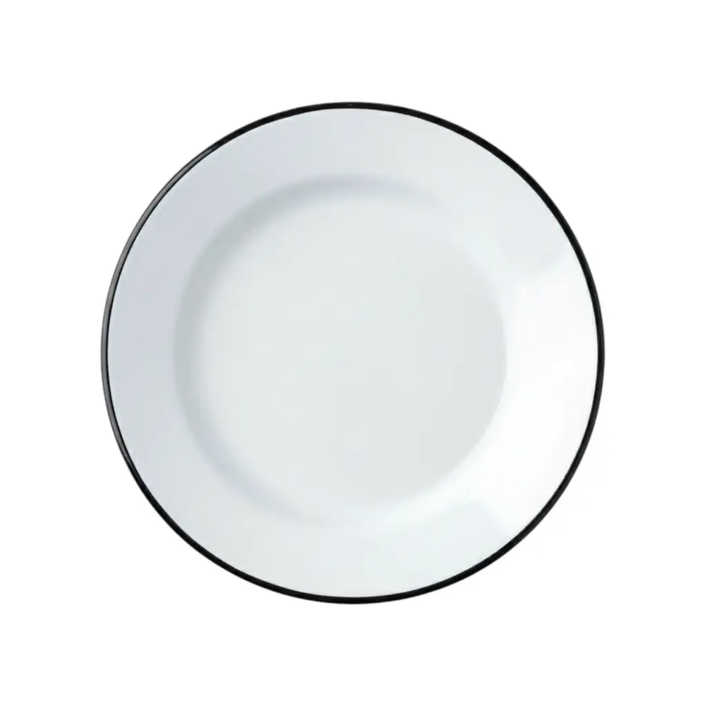 BISA PLATO LISO 12 BLANCO C/F NEGRO