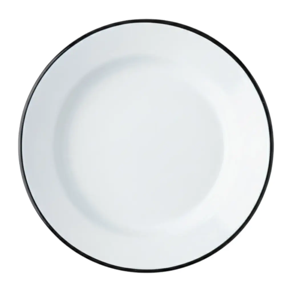 [056301] BISA PLATO LISO 27 BLANCO C/F NEGRO