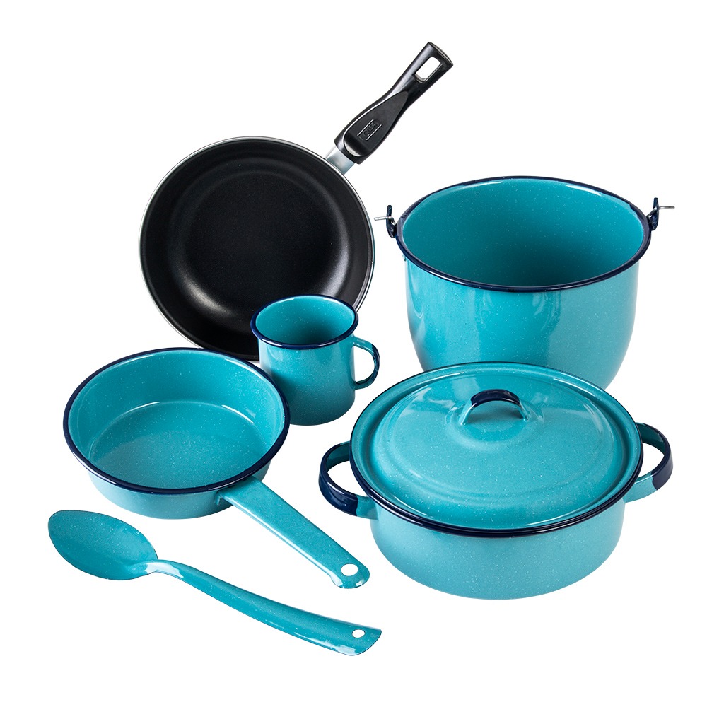 [046380] BATERIA CINSA RENATA AZUL TURQUESA CLASICA 7 PIEZAS- 312913