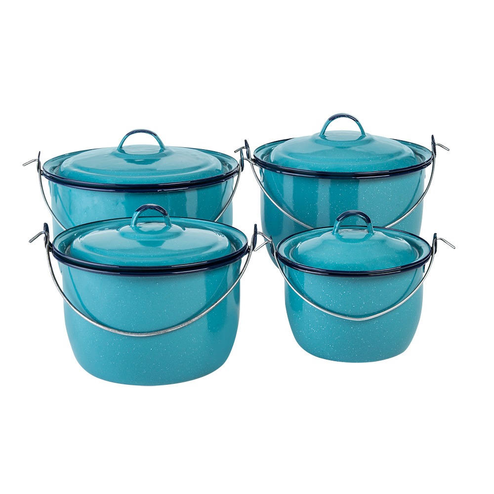 JUEGO DE OLLAS GRETA CLASICA AZUL TURQUEZA CINSA DE 8 PIEZAS - 312920