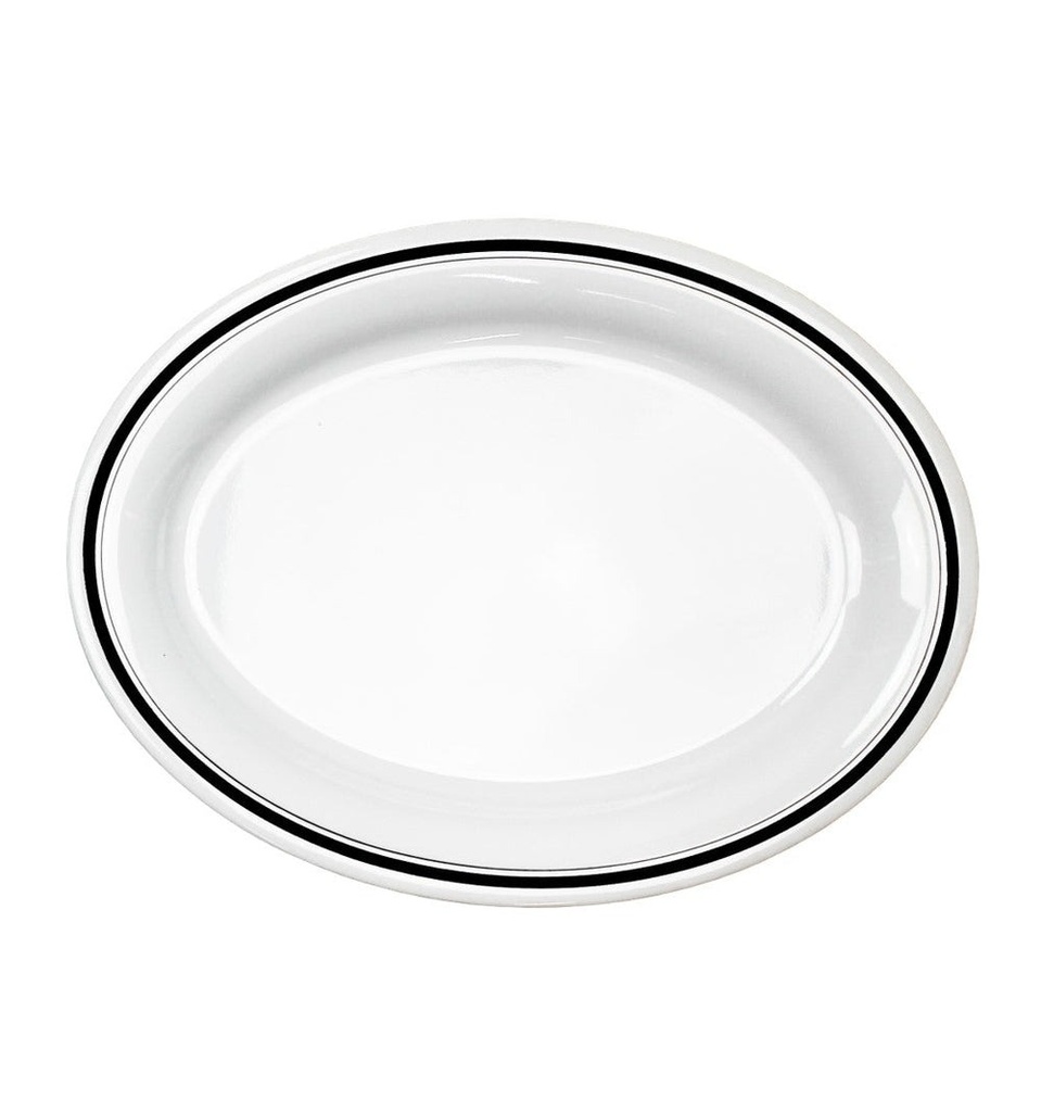PLATO OVALADO 14" MELAMINA BLANCA ZAFIRO DIAMANTE - 105-010-103