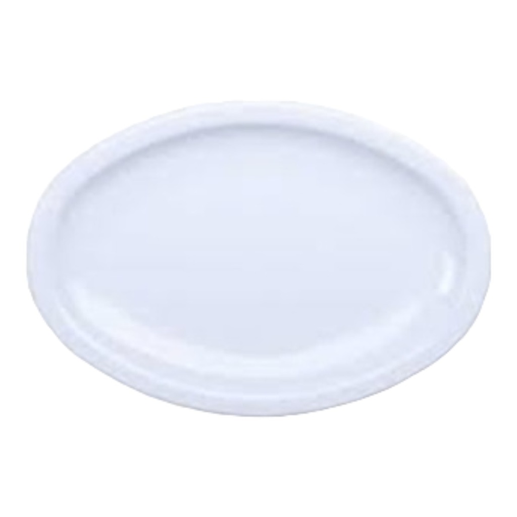 [055912] PLATO OVALADO 13" DE MELAMINA BLANCA D09 - 004-009-102