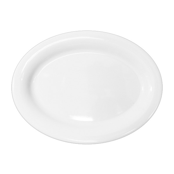 [056370] PLATO OVALADO 11.5" DE MELAMINA BLANCA D09 - 004-009-101