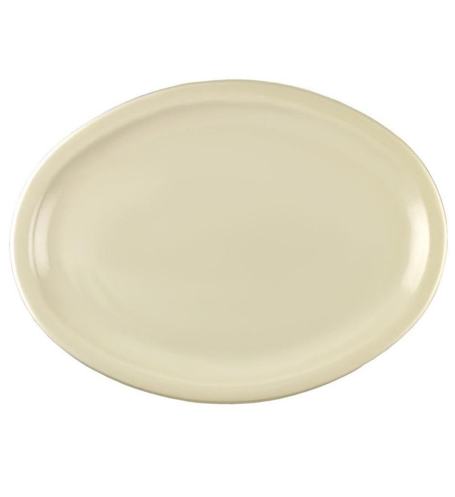 [057187] PLATO OVALADO 11.5" DE MELAMINA BEIGE D08 LIGERA - 004-008-501