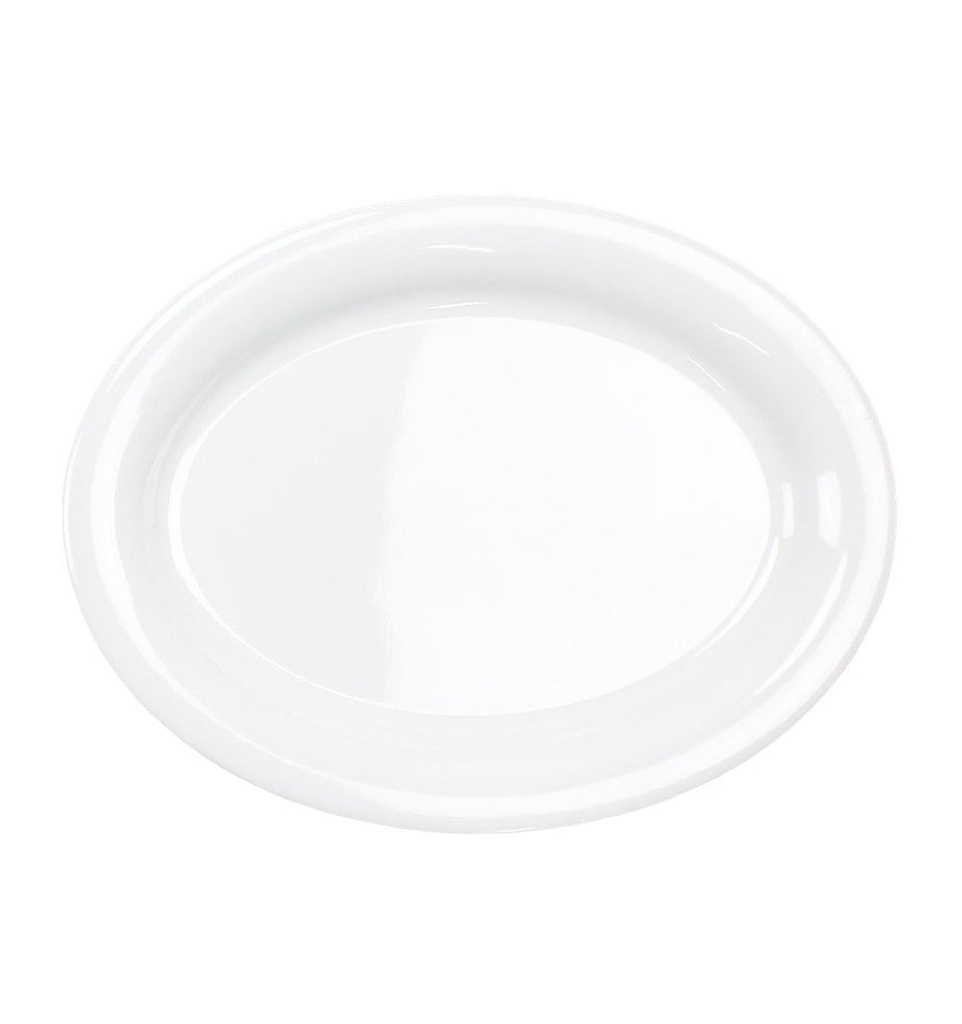 PLATO OVALADO 14" MELAMINA BLANCA DIAMANTE - 105-009-103