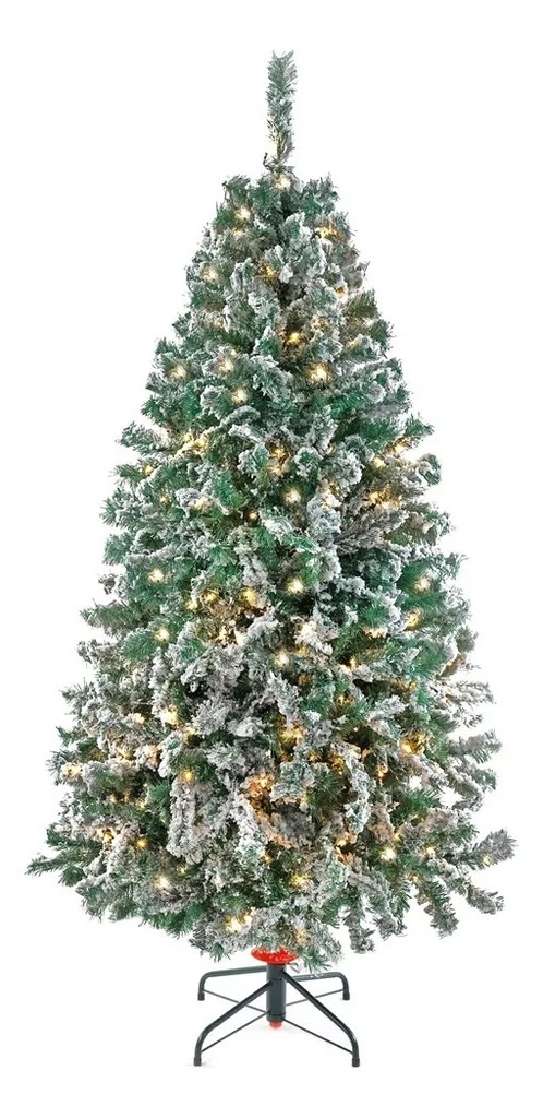 PINO VERMONT VERDE NEVADO C/260 LUCES LED CALIDA #6 190cm - 34160