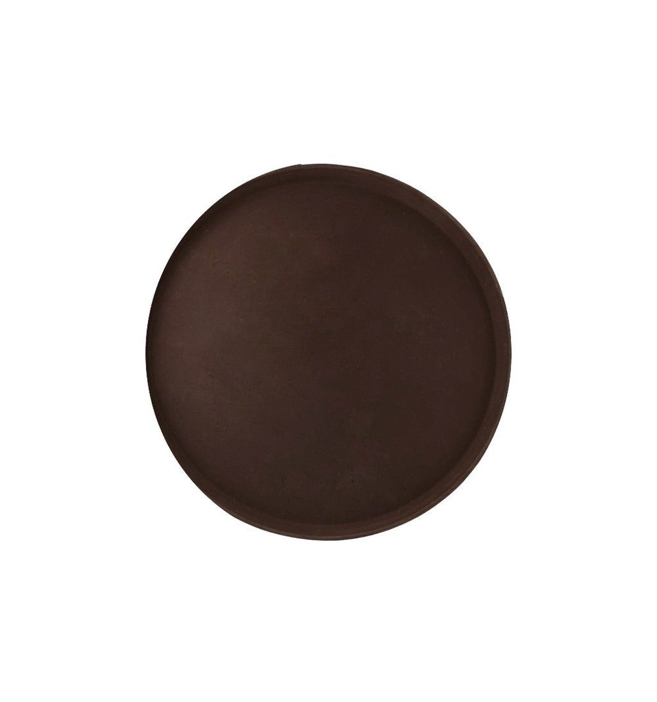 [038180] CHAROLA REDONDA DE PLÁSTICO COLOR CAFÉ 35 cm - 056-001-002