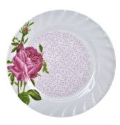 [058399] PLATO PASTELERO ONDULADO 6" MELAMINA FLOR ROSA D025 - 003-025-050