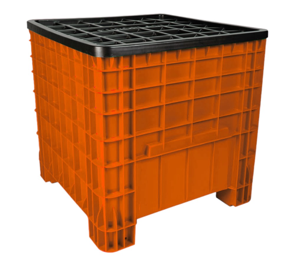 [055146] CONTENEDOR MEXICO CERRADO C/TAPA NARANJA 80x80x80cm No. 510034-01