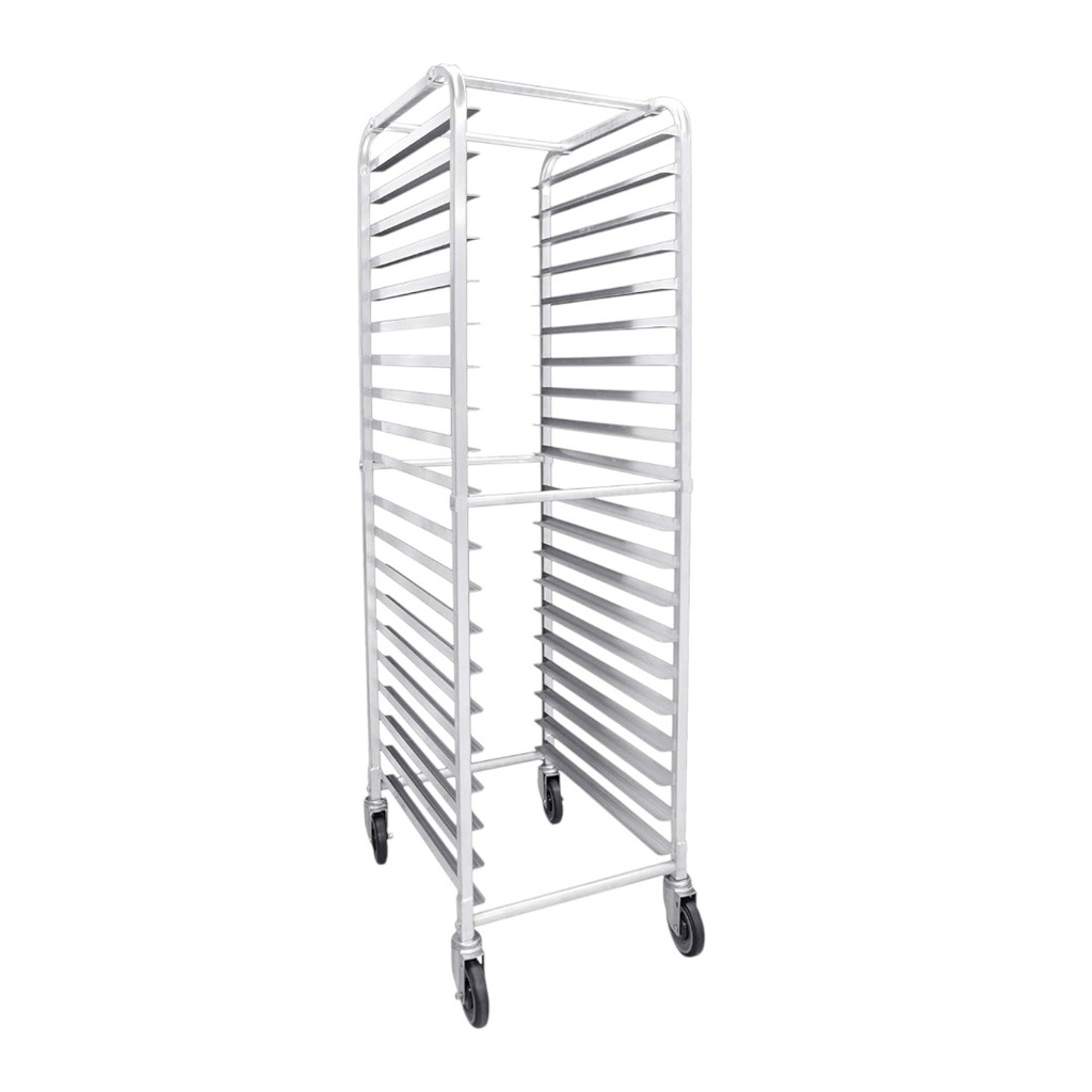 ESPIGUERO RACK PARA CHAROLA PANADERA CAPACIDAD 20 CHAROLAS CON RUEDAS - ALSPR020