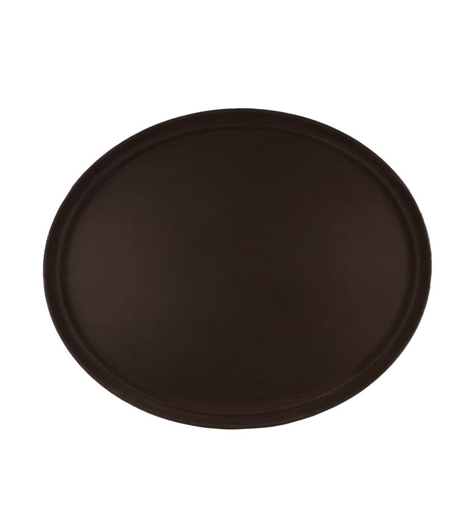 CHAROLA OVALADA 56 X 68 CM PLÁSTICO CAFÉ - 056-001-009