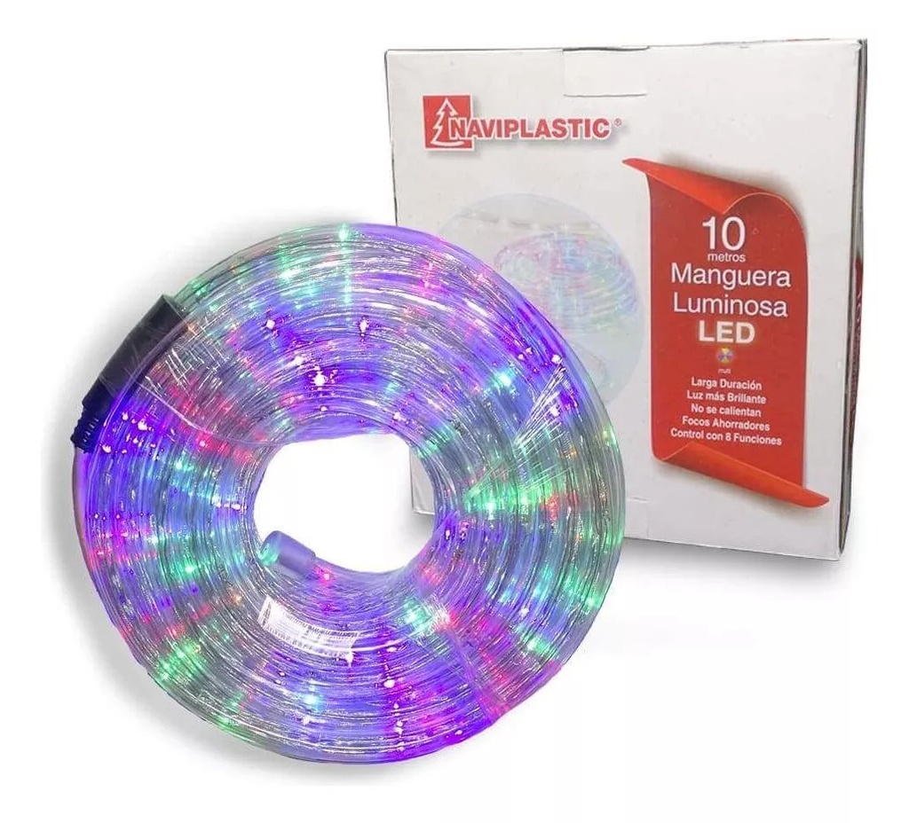 [048025] SERIE DE LUCES EN MANGUERA 10m LUZ LED MULTICOLOR No 7719010890011