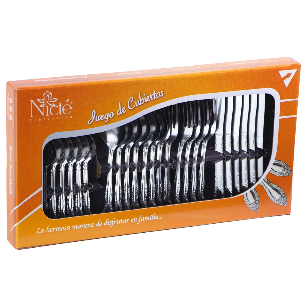 JUEGO DE 24 CUBIERTOS NICTÉ A.I. - 001100