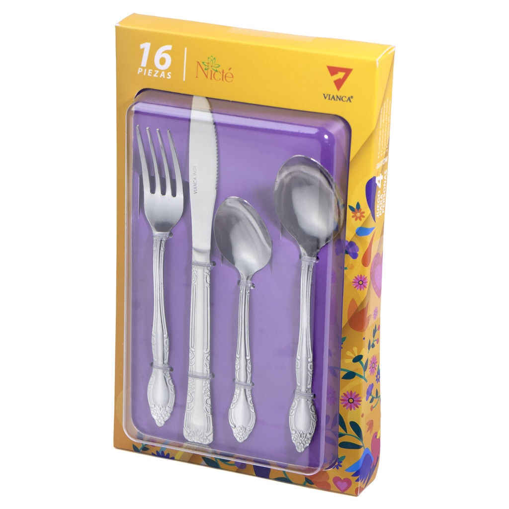 [059266] JUEGO DE 16 CUBIERTOS NICTÉ ECO A.I. #001200