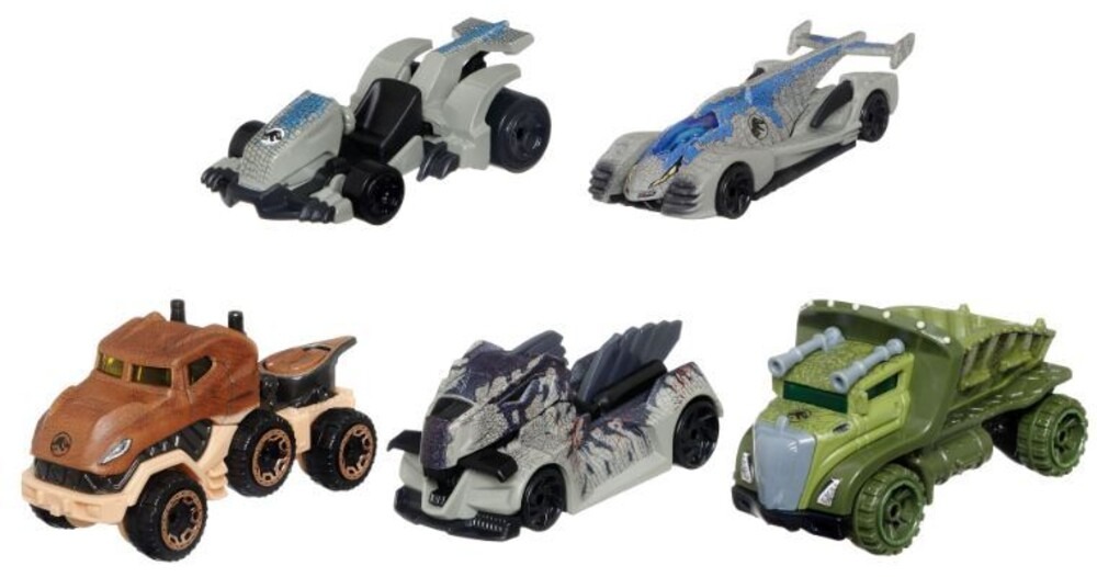 HW JURASSIC WORLD BOUNDLE 5 CHARACTER CARS GYJ92