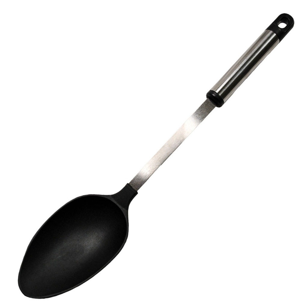CUCHARA PARA COCINAR DE NYLON Y MANGO DE METAL 34cm - 021-001-018