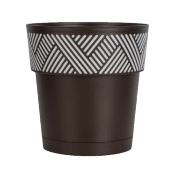 MACETA ABIGAIL REDONDA 10" CHOCOLATE - 3044