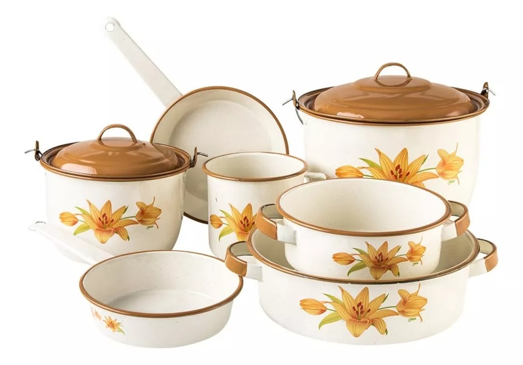 [062080] BATERIA CLASICA HUASTECA PREMIUM CREMA JASP DE 9 PZAS - 317860