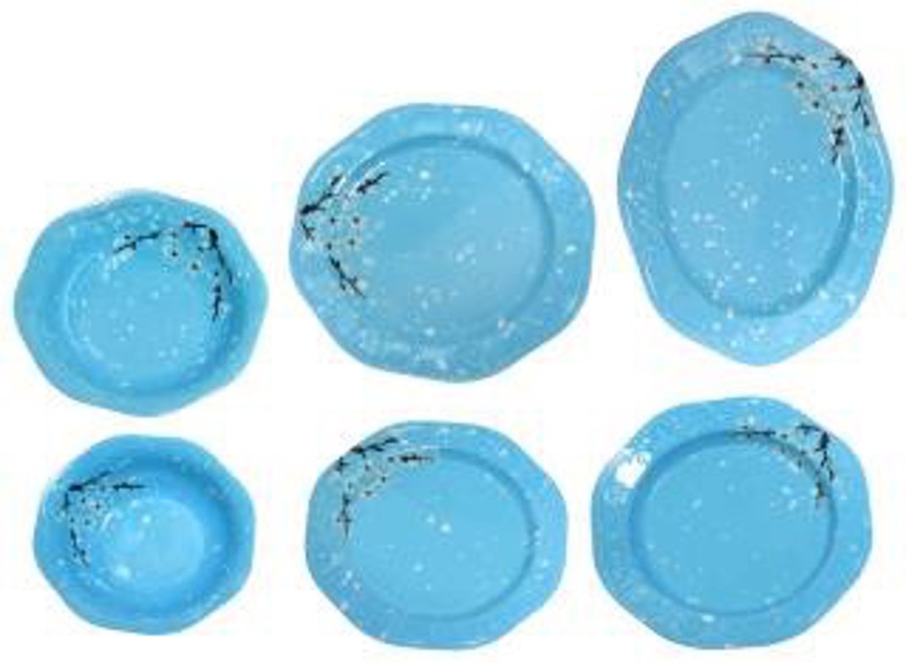 [062248] PLATO PASTELERO MELAMINA AZUL DECORADA 8" - 003-301-020