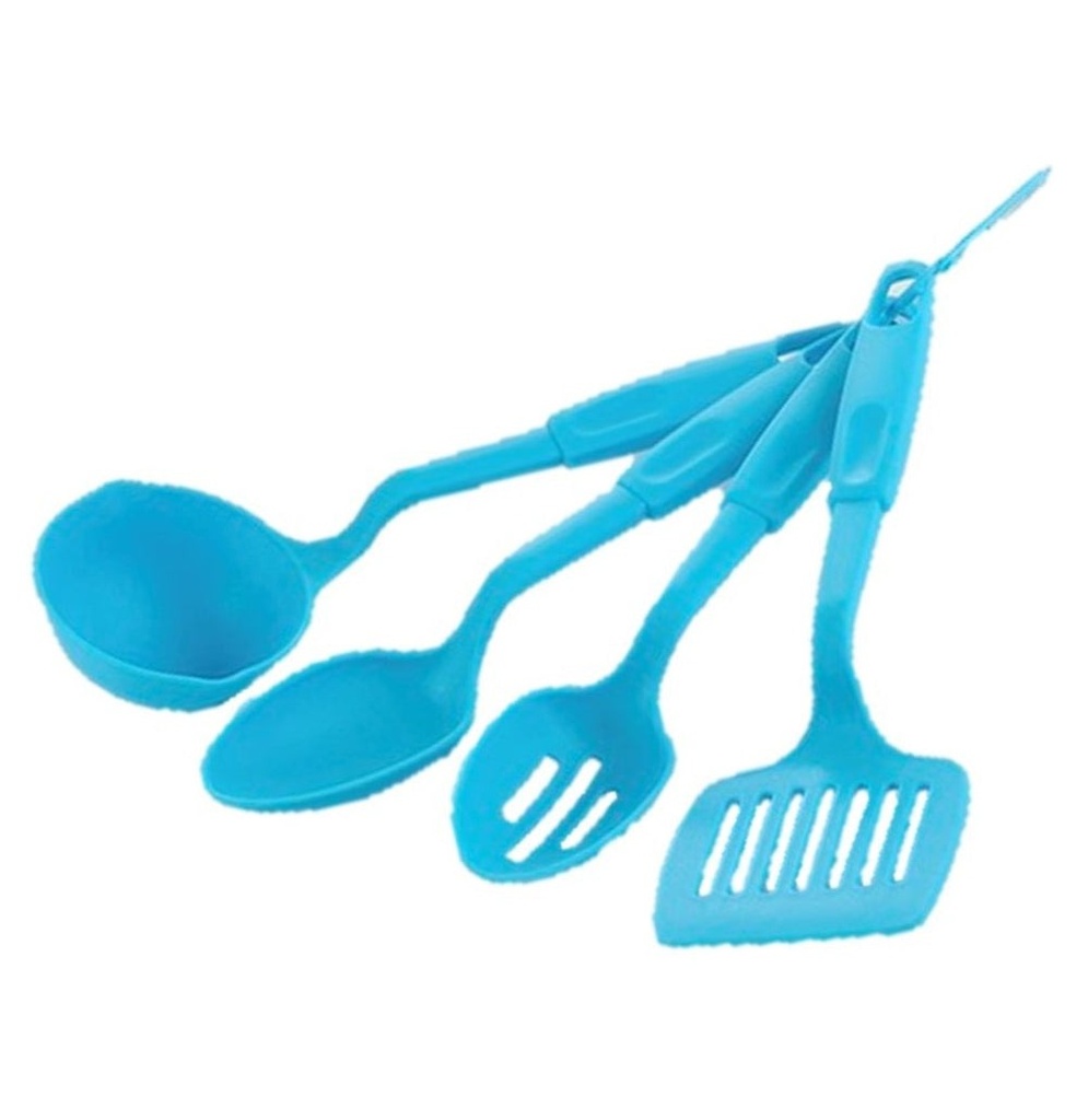 JUEGO DE 4 UTENSILIOS DE COCINA COLOR AZUL - 021-003-002
