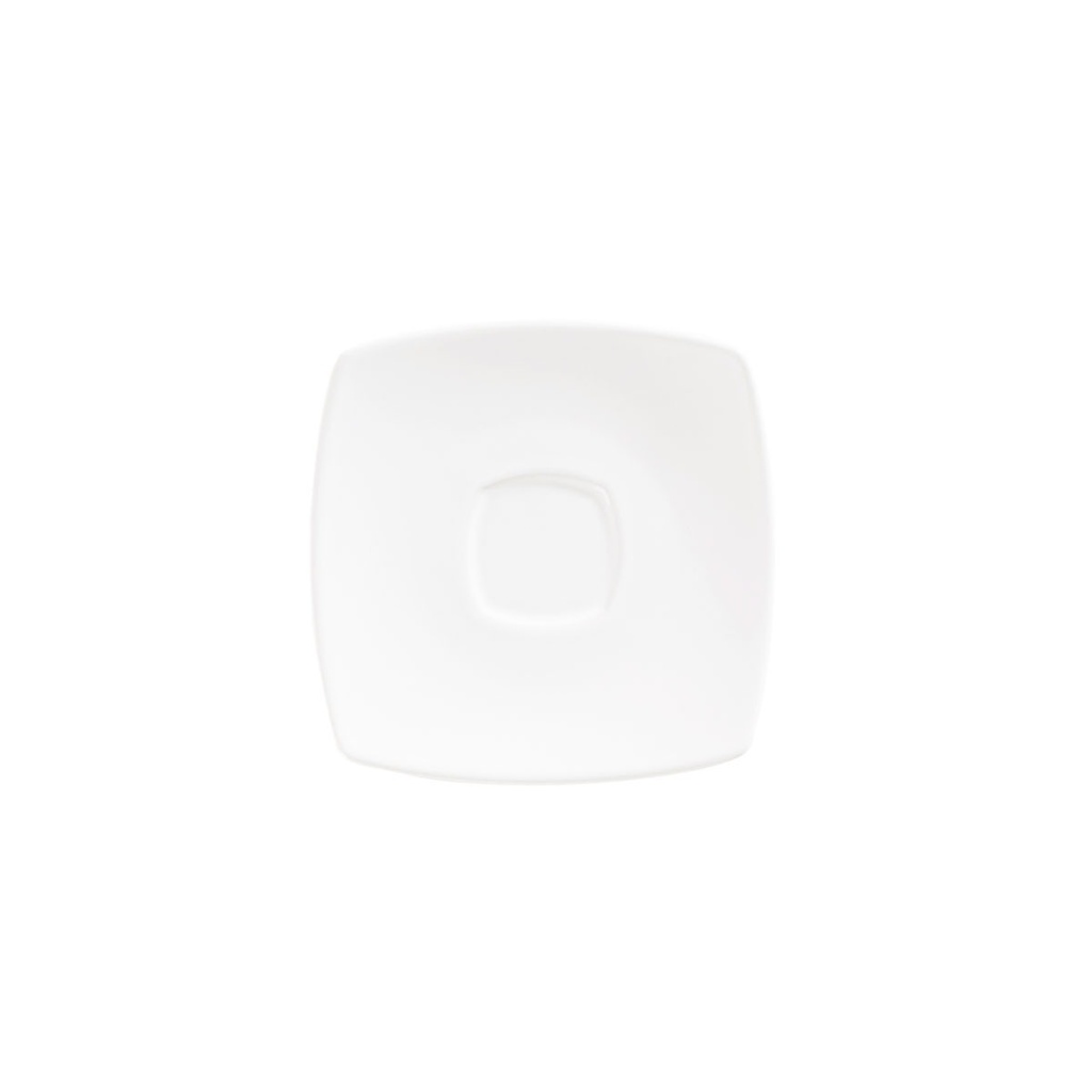 [062739] PLATO PARA TAZA 16cm CUADRADO OSLO BLANCO CORONA - PL1100910312