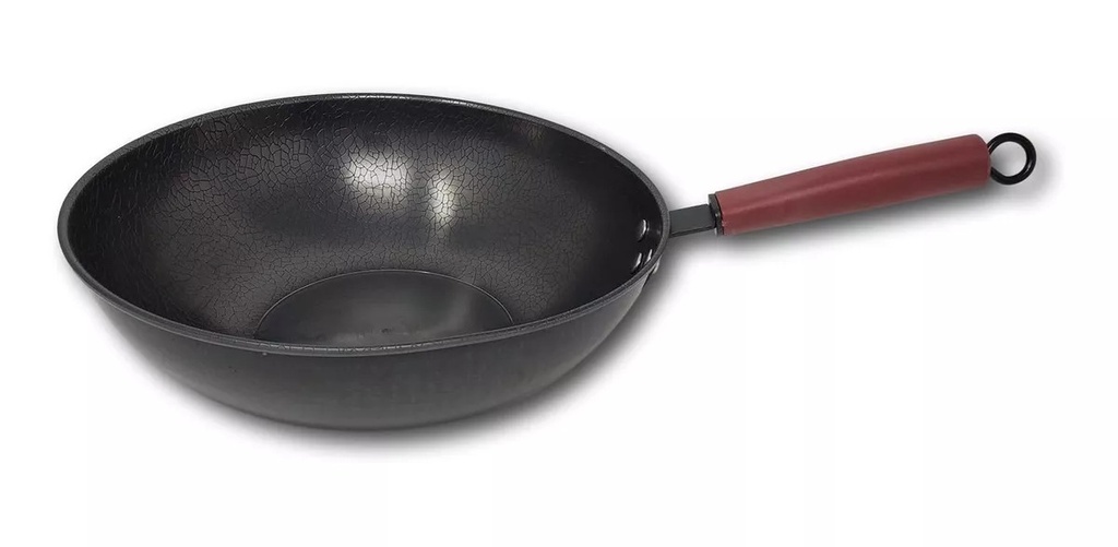[062789] WOK CHINO ACERO AL CARBON MANGO MADERA 30cm - DS0642