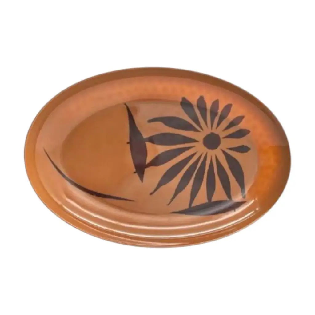 PLATO OVALADO 12" MELAMINA TIPO BARRO - 003-070-048