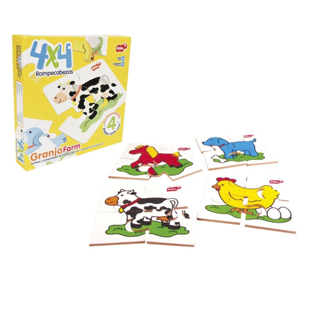 [062887] ROMPECABEZAS DIDÁCTICO 4X4 GRANJA - 7226-G