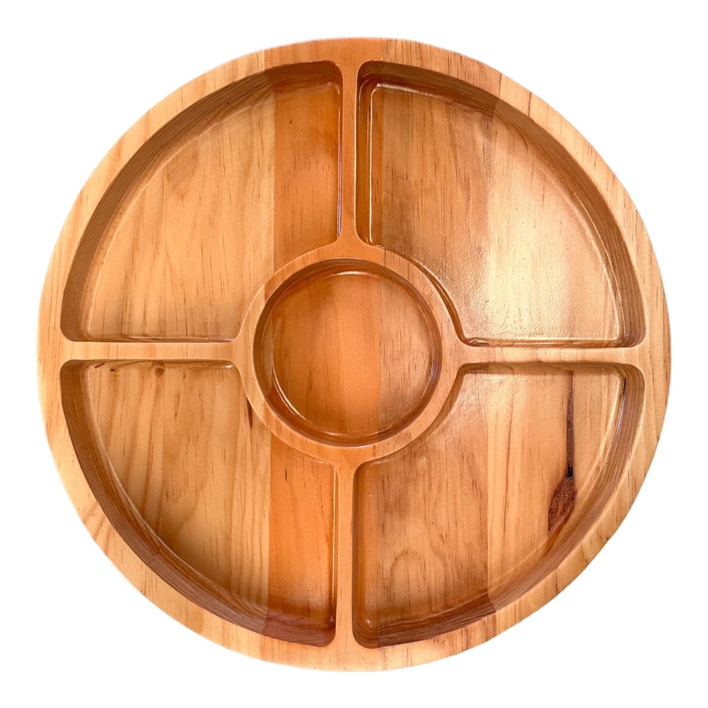 BOTANERO CIRCULAR DE 5 DIVISIONES PINO 4cm