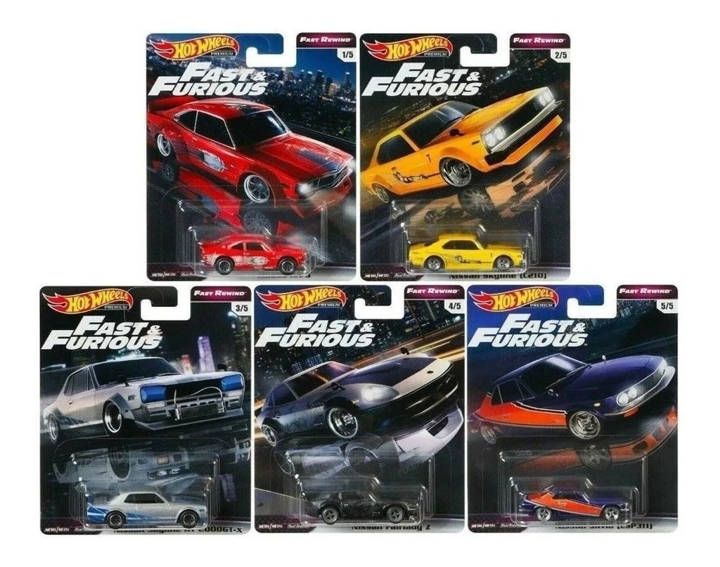 HW FAST & FURIOUS FAST REWIND SERIE COMPLETA 5/5 (INCLUYE 5 PROTECTORES)