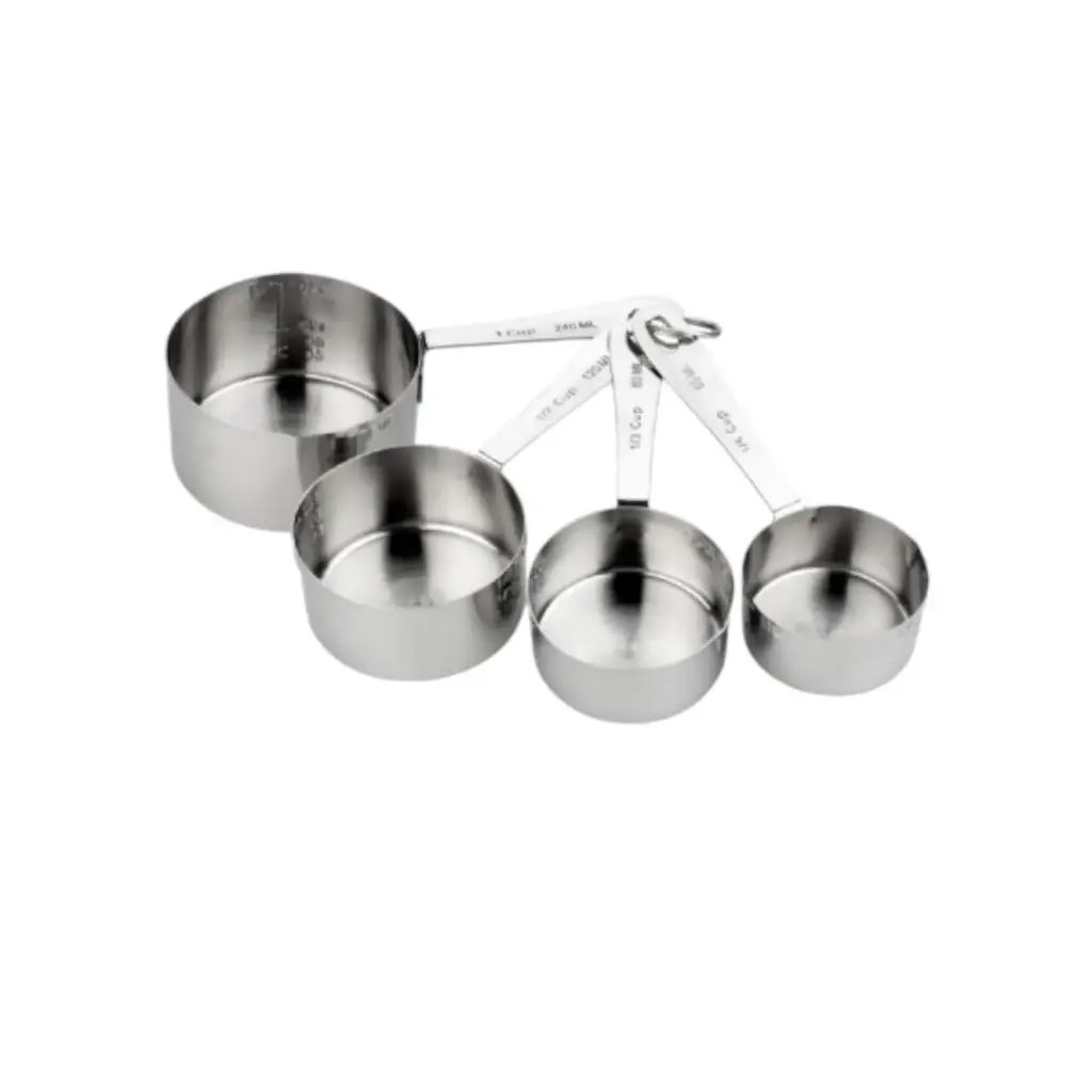 SET TAZAS MEDIDORAS ACERO INOXIDABLE (1/4, 1/2, 3/4, 1 taza) - DS2043