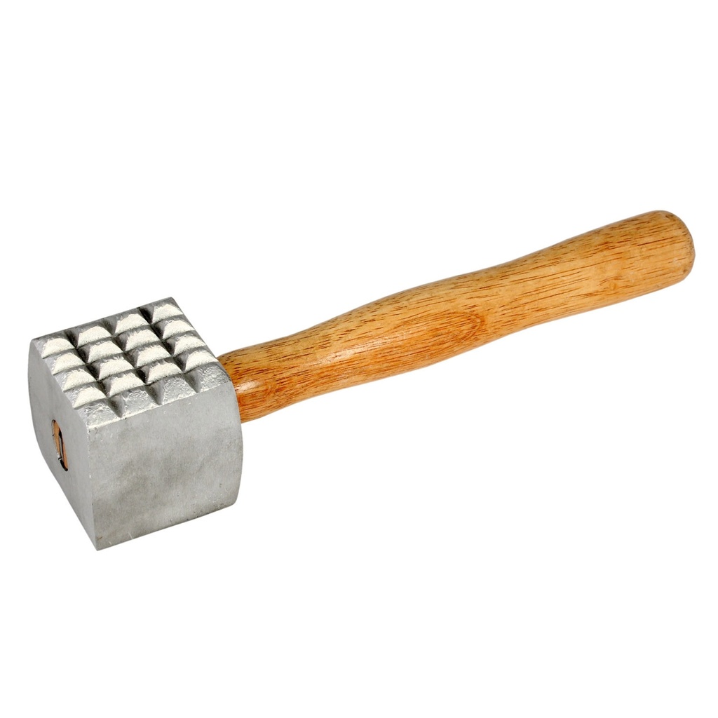 MAZO ABLANDADOR PARA CARNE 2 CARAS MANGO MADERA ALUMINIO GRANDE - ALMTW001
