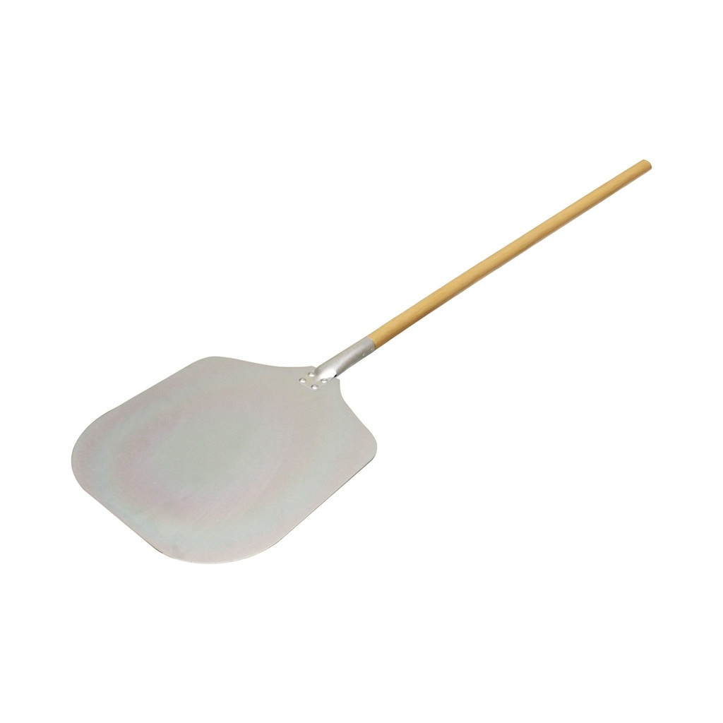 PALA PARA PIZZA DE ALUMINIO PALETA 12" x 14" CON MANGO DE MADERA DE 52" - ALWDPP5212