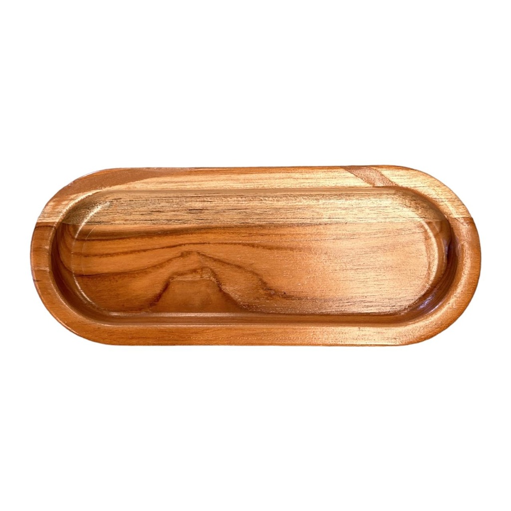 BANDEJA OVALADA DE TECA 20cm x 8cm