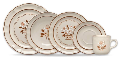 VAJILLA FLOR DE OTOÑO PARA 6 COMENSALES CON ENVULTURA (30 PIEZAS)