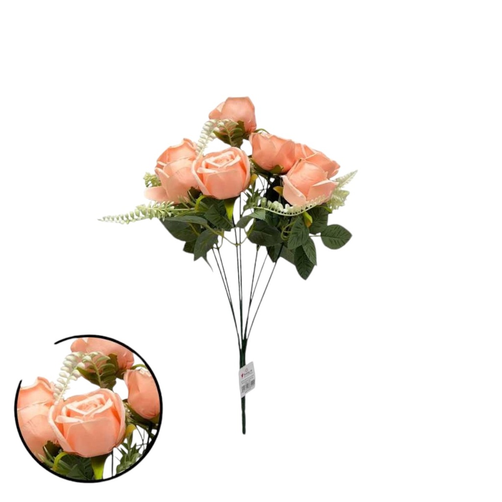 RAMO FLOR 7 VARAS 44CM SALMON - 5868445