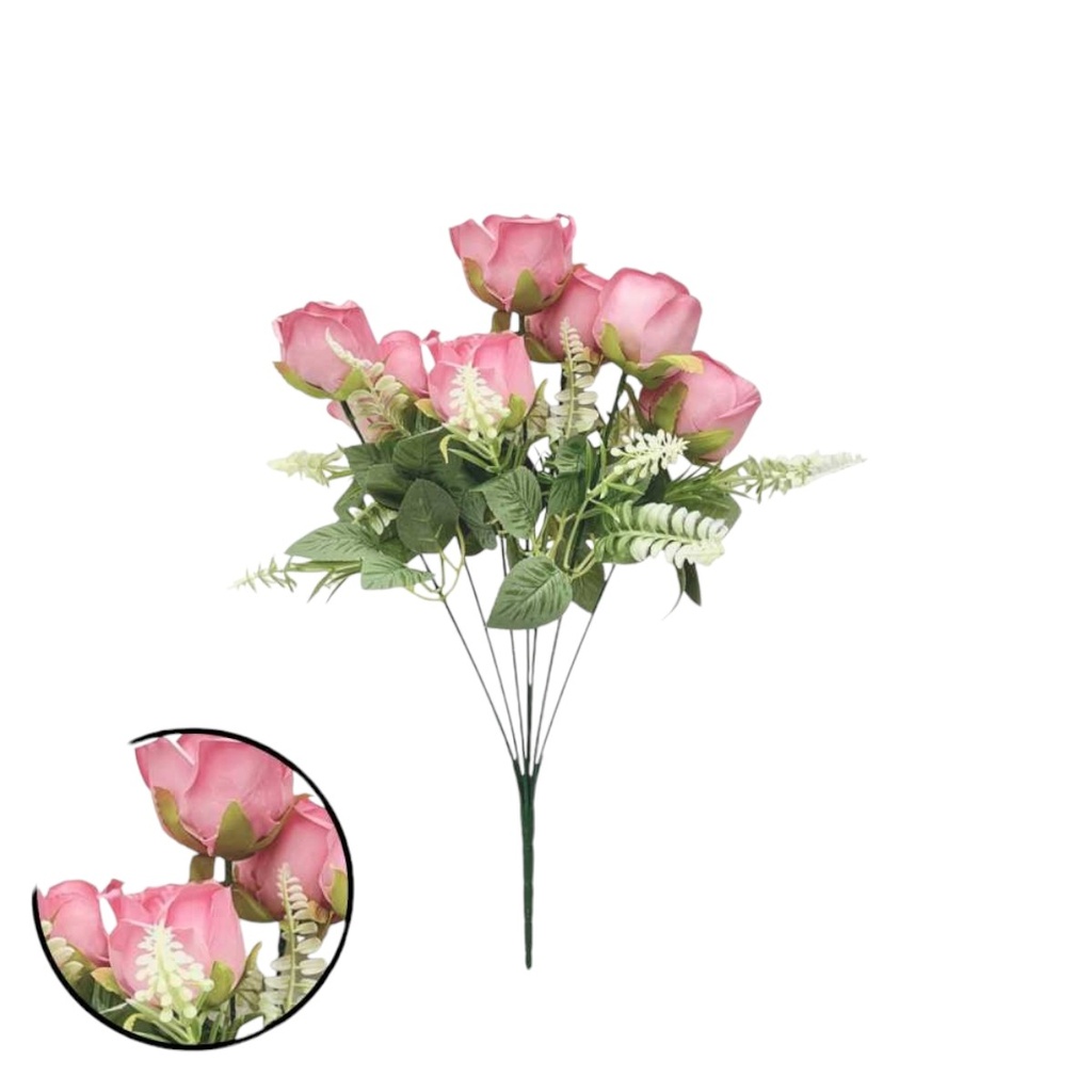 RAMO FLOR 7 VARAS 44CM ROSA - 5868414