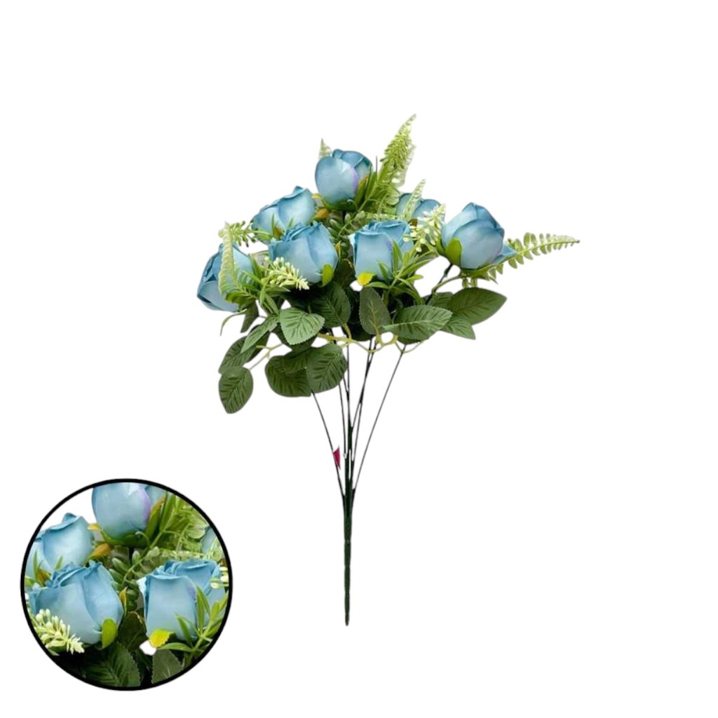 RAMO FLOR 7 VARAS 44CM AZUL - 5868407